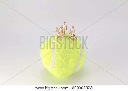 Tiny Toys Play Tennis On The Big Tennis