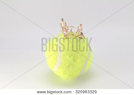 Tiny Toys Play Tennis On The Big Tennis