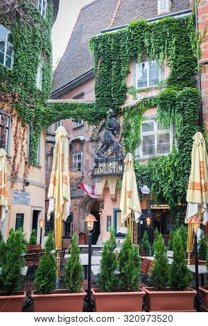 Vienna, Austria - July 13, 2019: One Of The Oldest Restaurants In Vienna, Griechenbeisel In Which Th