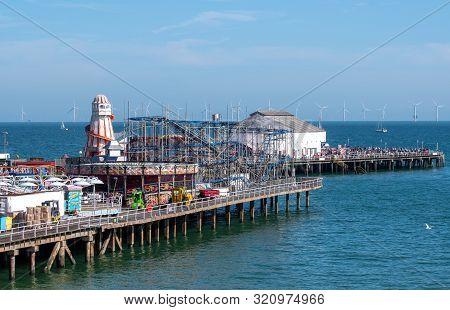 Clacton   United Kingdom 23 August  2019  -: Crowded Clacton Pier On  Airshow Day