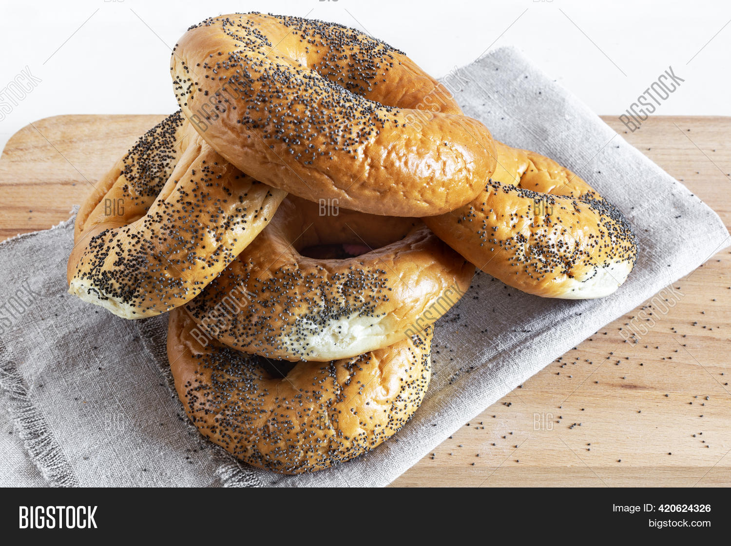 Bagels Poppy Seeds On Image & Photo (Free Trial) Bigstock