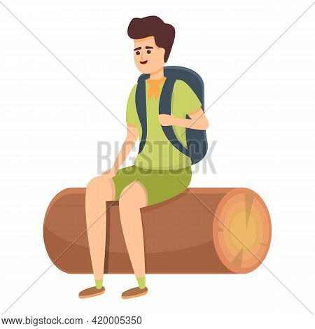 Scouting Boy Backpack Icon. Cartoon Of Scouting Boy Backpack Vector Icon For Web Design Isolated On 