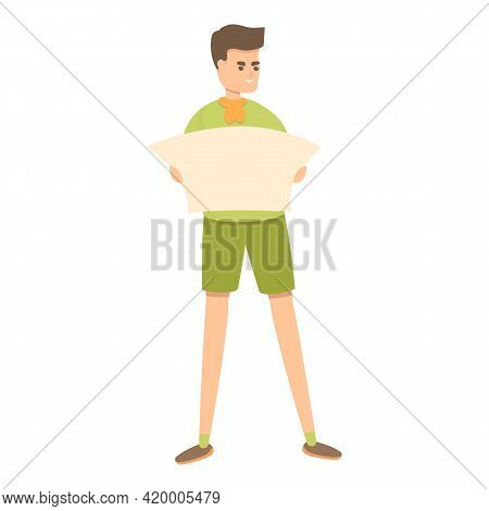 Scouting Map Navigation Icon. Cartoon Of Scouting Map Navigation Vector Icon For Web Design Isolated
