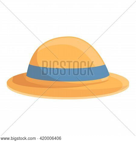 Safari Sun Hat Icon. Cartoon Of Safari Sun Hat Vector Icon For Web Design Isolated On White Backgrou