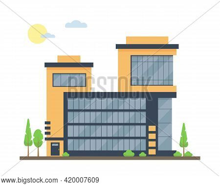 Facade Of House, Business And Shopping Cener Or Hotel.