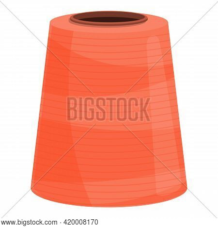 Red Thread Bobine Icon. Cartoon Of Red Thread Bobine Vector Icon For Web Design Isolated On White Ba