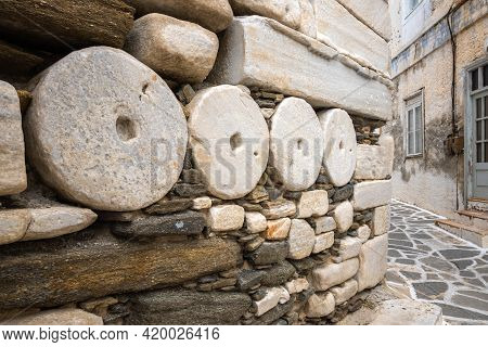 Architectural Details Of The Frankish Castle Of Paros Located In Old Town Of Parikia . Cyclades, Gre