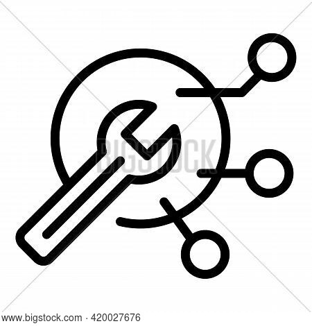 Api Digital Key Icon. Outline Api Digital Key Vector Icon For Web Design Isolated On White Backgroun