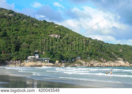 View Of Haad Rin Beach Before The Full Moon Party On The Island Of Ko Pha-ngan, Thailand