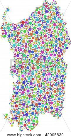Mapa decorativo de Cerdeña - Italia