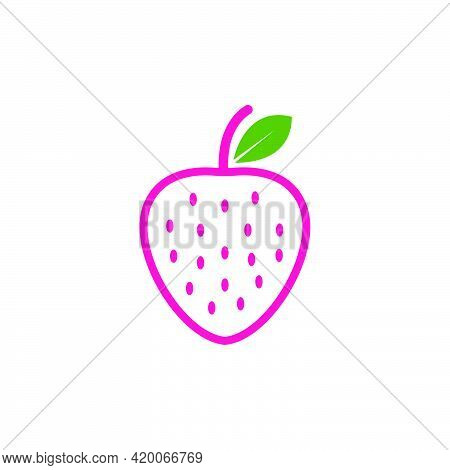 Strawberry Icon Logo Vector Illustration