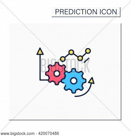 Predictive Analytics Color Icon. Future Forecasts Events. Statistics. Careful Research. Business Pre