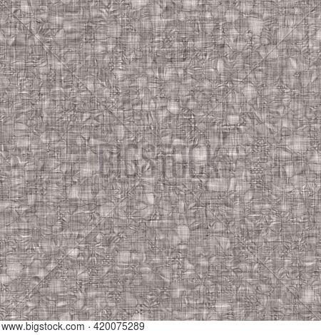 Rustic Blotched Charcoal Grey French Linen Woven Texture Background. Blobby Neutral Old Vintage Clot