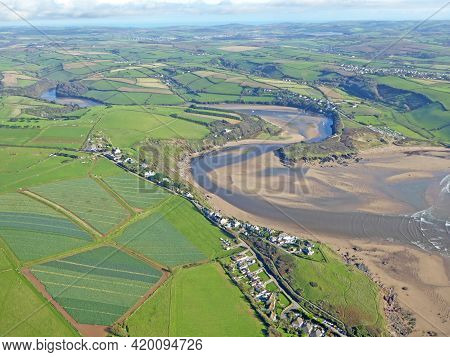 Aerial View Of The River Avon In Devon