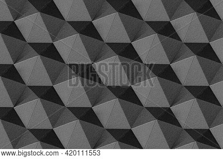 3D dark gray  paper craft heptagonal patterned background