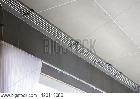 Modern And Industrial Style Loft Room, Stock Photo