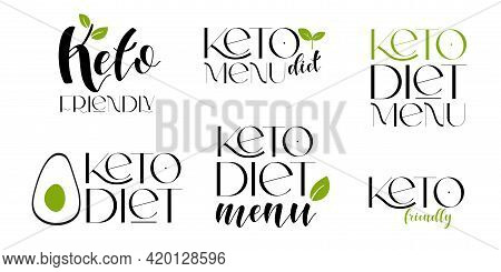 Keto Friendly Diet Vector Design Elements. Set Of Badges.