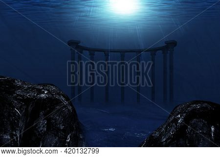 Sun Rays Through Ocean Waves