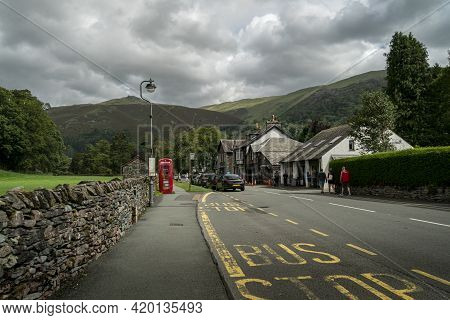 Grasmere, Cumbria, Uk, August 2020 - Street View Of The Village Of Grasmere In The Lake District, Cu