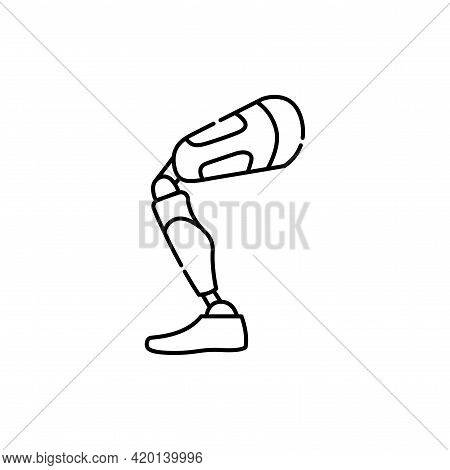 Bio Artificial Leg Color Line Icon. Disability. Isolated Vector Element.
