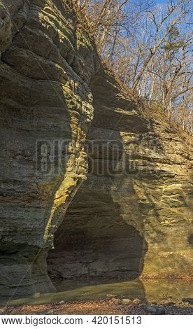 Shadows Within A Deep Canyon In Matthiessen State Park In Illinois