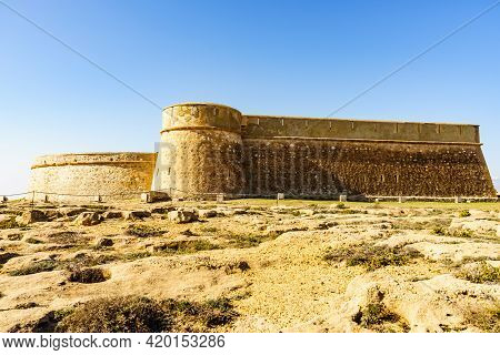 Coastal Fortification, Castle Near The Town Of Los Banos De Guardias Viejas, Almer