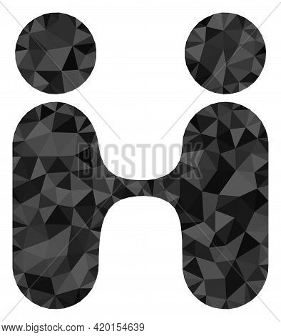 Triangle Siam Twins People Polygonal Symbol Illustration. Siam Twins People Lowpoly Icon Is Filled W