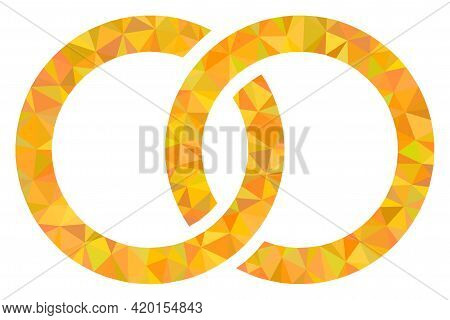 Triangle Marriage Rings Polygonal Icon Illustration. Marriage Rings Lowpoly Icon Is Filled With Tria