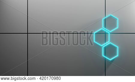 3d Rendering Of Gray Background Composite Blocks Abstract Hexagon Nion