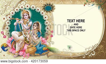 Indian God Radhakrishna, Indian Lord Krishna, Indian Mythological Image Of Radhakrishna.