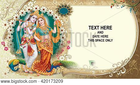 Indian God Radhakrishna, Indian Lord Krishna, Indian Mythological Image Of Radhakrishna.