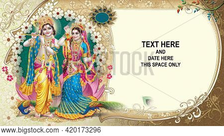 Indian God Radhakrishna, Indian Lord Krishna, Indian Mythological Image Of Radhakrishna.
