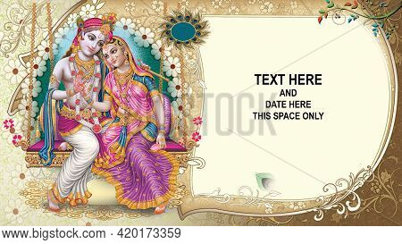Indian God Radhakrishna, Indian Lord Krishna, Indian Mythological Image Of Radhakrishna.