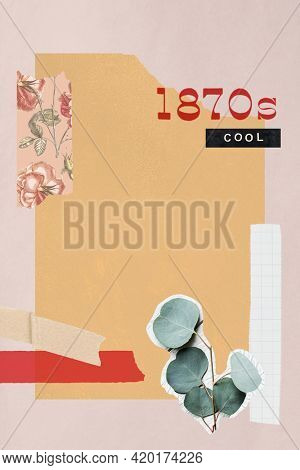 Vintage paper collage background illustration
