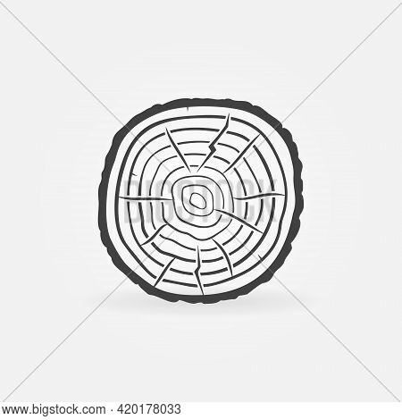 Tree Rings On Saw Cut Tree Trunk Vector Concept Icon