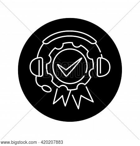 Quality Service Black Glyph Icon. Pictogram For Web Page, Mobile App