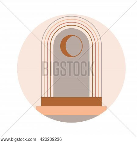 Moroccan Stairs, Arch, Walls, Arc Icon Vector. Architecture Elements In Boho Style. Tunisian, Algeri