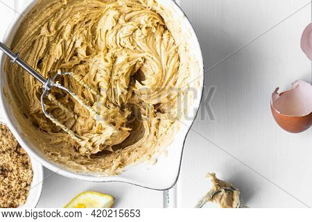 Fresh mixture for homemade lemon cake recipe