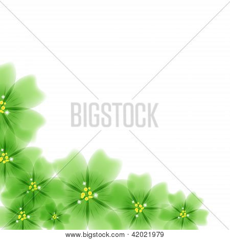 Patrón verde floral