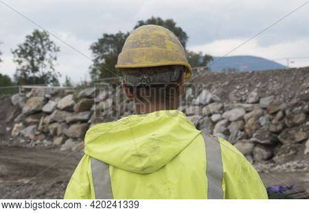 Construction Worker At A Building Site
