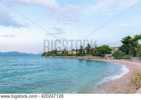 Beautiful View Of Sutivan Beach At Sunset. Island Of Brac, Croatia.