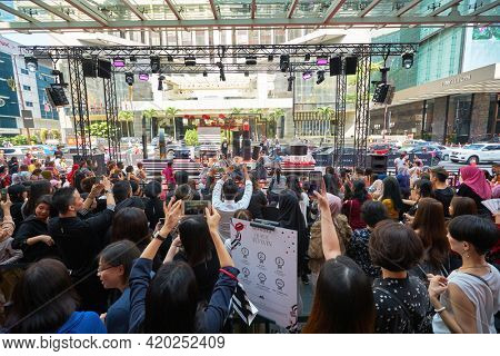KUALA LUMPUR, MALAYSIA - JANUARY 18, 2020: atmosphere on Sephora grand opening day at Fahrenheit 88 shopping mall in Kuala Lumpur.