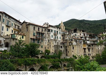 View Of The Rocchetta Nervina Village Within The Liguria Region - Italy