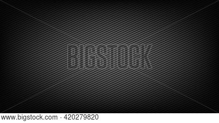 Panoramic Texture Of Black And Gray Carbon Fiber - Illustration