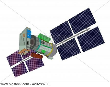 Satellite Isolated. Satellite Isolated On White Background Illustration. Illustration Of A Satellite