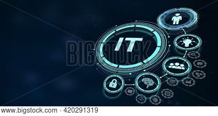 It Consultant Presenting Tag Cloud About Information Technology  3d Illustration