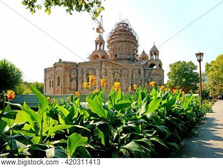 Church Of The Mother See Of Holy Etchmiadzin Under Renovation Work, Vagharshapat City Of Armenia, 4t