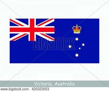 Victoria Australia Flag. Flag Of Vic, Au. Australian State Banner. Eps Vector Illustration File