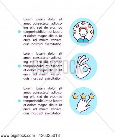 Exceptional Client Service Concept Line Icons With Text. Ppt Page Vector Template With Copy Space. B