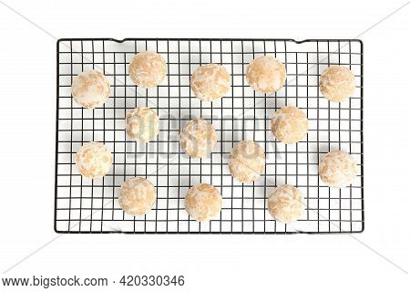 Tasty Homemade Gingerbread Cookies On White Background